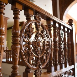 Decorative Brass Wood Interior Railings Collection No-4678
