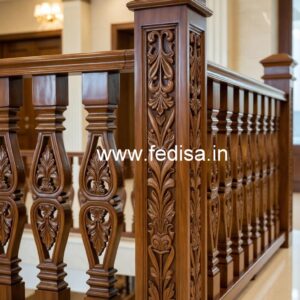 Premium Brass Wood Balcony Railings with Rich Finish No-4681
