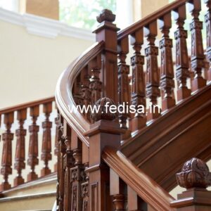 Modern Brass Wood Handrails for Stylish Homes No-4682