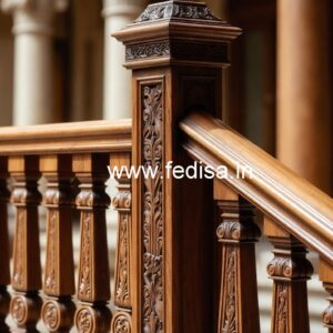 Decorative Brass Wood Staircase Collection for Villas No-4684