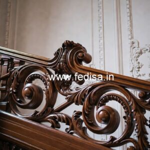 Stylish Brass Wood Railings for Dream Homes No-4686