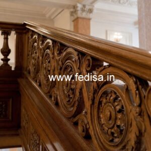 Premium Brass Wood Balcony Safety Fence Ideas No-4693