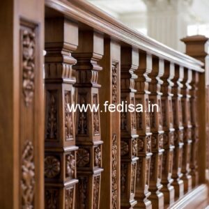 Elegant Brass Wood Handrail Collection for Interiors No-4694